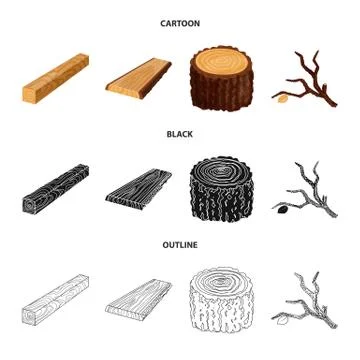 Isolated object of tree and raw logo. Set of tree and construction stock vector 스톡 일러스트
