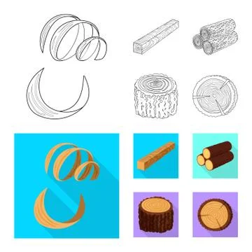 Isolated object of tree and raw logo. Set of tree and construction stock vector 스톡 일러스트