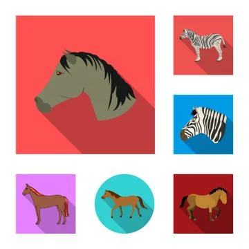 Isolated object of trot and running logo. Set of trot and clipart vector icon Illustrazione stock