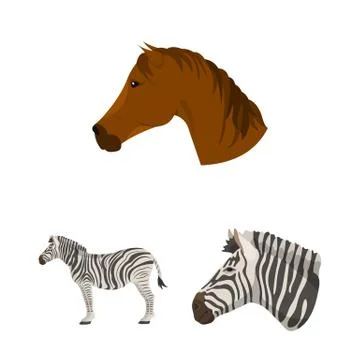 Isolated object of trot and running logo. Set of trot and clipart stock vector Illustrazione stock
