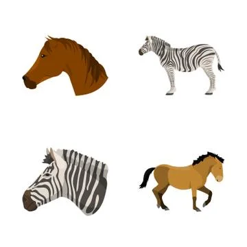 Isolated object of trot and running logo. Collection of trot and clipart stock Illustrazione stock
