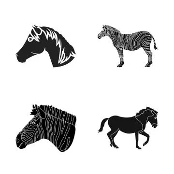 Isolated object of trot and running logo. Set of trot and clipart stock vector Illustrazione stock