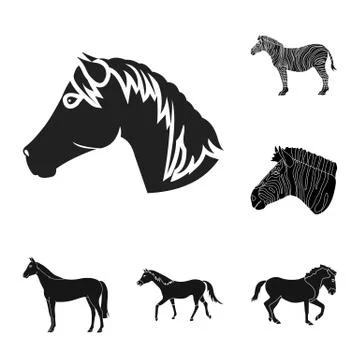 Isolated object of trot and running logo. Collection of trot and clipart stock Stock Illustration