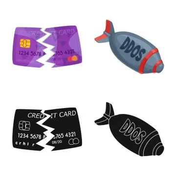 Isolated object of virus and secure symbol. Collection of virus and cyber vector Stock Illustration