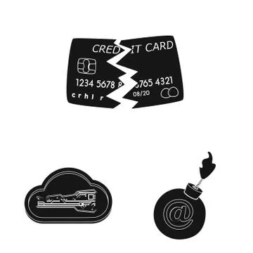 Isolated object of virus and secure logo. Set of virus and cyber stock symbol Stockillustratie