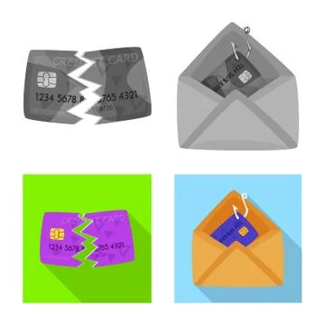 Isolated object of virus and secure logo. Set of virus and cyber vector icon for Stock Illustration