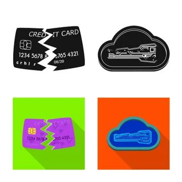 Isolated object of virus and secure logo. Set of virus and cyber stock symbol Stock-Illustration