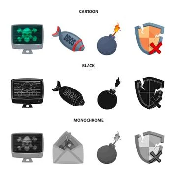 Isolated object of virus and secure symbol. Set of virus and cyber vector icon Stock-Illustration