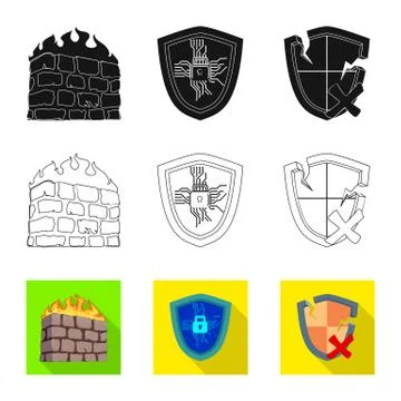 Isolated object of virus and secure symbol. Set of virus and cyber stock symbol Illustrazione stock