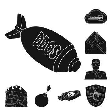 Isolated object of virus and secure logo. Set of virus and cyber stock symbol Illustrazione stock