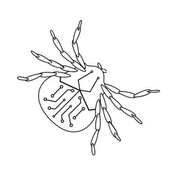 Isolated object of virus and secure logo. Collection of virus and cyber stock Stock Illustration