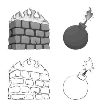 Isolated object of virus and secure logo. Set of virus and cyber stock symbol Stock Illustration