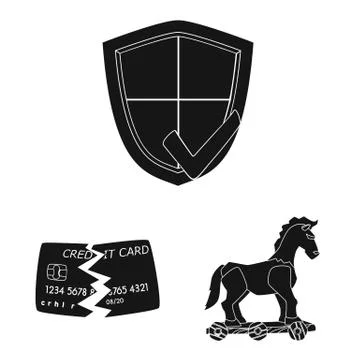 Isolated object of virus and secure logo. Set of virus and cyber stock symbol Stock Illustration