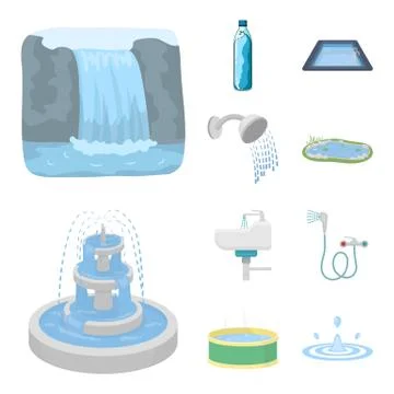 Isolated object of water and drop symbol. Set of water and splash vector icon Stock Illustration