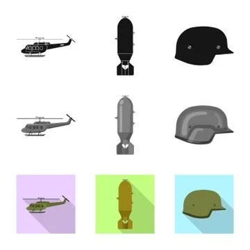 Isolated object of weapon and gun icon. Set of weapon and army stock vector Stock Illustration