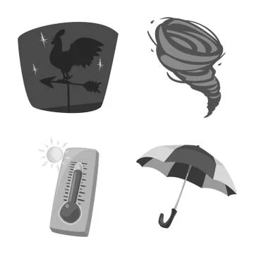 Isolated object of weather and climate logo. Set of weather and cloud vector Illustration