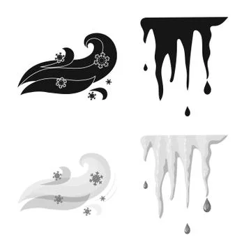 Isolated object of weather and climate symbol. Collection of weather and cloud Stock Illustration