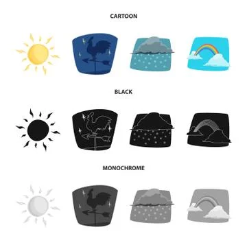 Isolated object of weather and climate icon. Set of weather and cloud stock Illustration