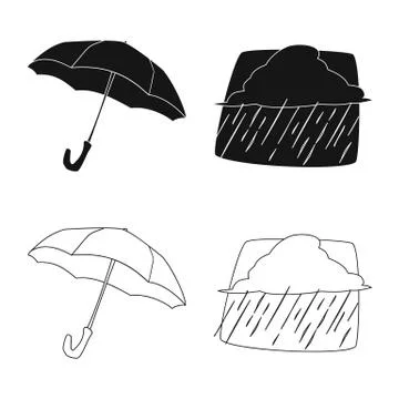 Isolated object of weather and climate symbol. Set of weather and cloud stock Stock Illustration