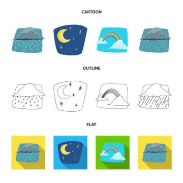 Isolated object of weather and climate symbol. Set of weather and cloud vector Stockillustratie