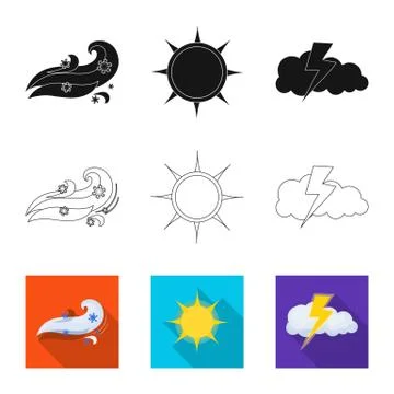 Isolated object of weather and weather logo. Set of weather and application Stock Illustration