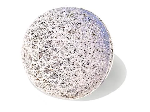 Isolated object - a white openwork ball. Stock Photos
