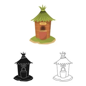 Isolated object of window and counter logo. Collection of window and ticket Illustrazione stock