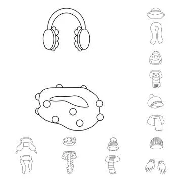 Isolated object of winter and cold symbol. Set of winter and warm stock symbol Stock Illustration