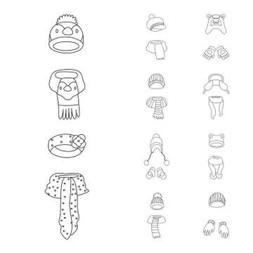 Isolated object of winter and cold symbol. Collection of winter and warm stock Stock Illustration