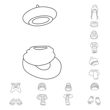 Isolated object of winter and cold logo. Collection of winter and warm stock Stockillustratie
