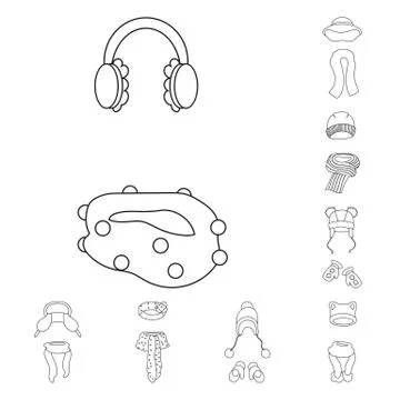 Isolated object of winter and cold logo. Collection of winter and warm stock Stockillustratie