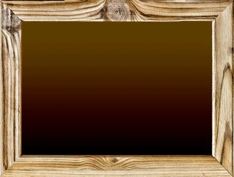 Isolated object. Wooden frame with black background, blackboard or school boa Stock-Fotos