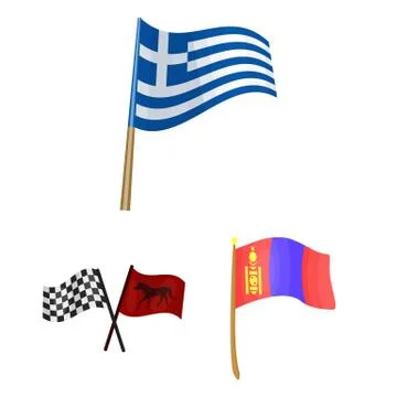 Isolated object of world and flag icon. Set of world and ribbon vector icon for Stock Illustration