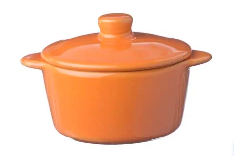 Isolated ochre pot Stock Photos