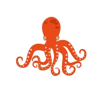 Isolated octopus on white background Stock Illustration