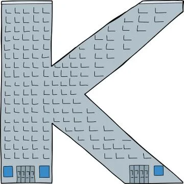 Isolated office building "k" Stock Illustration