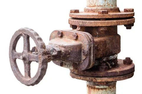 Isolated old and rusty vale Foto stock