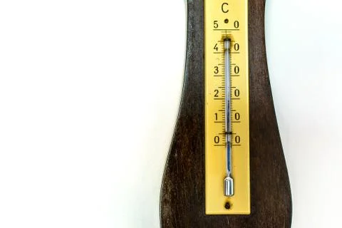 Isolated old barometer on white wall Stock Photos