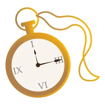 Isolated old golden clock Stock Illustration