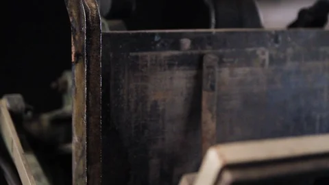 Isolated old printing press Stock Footage