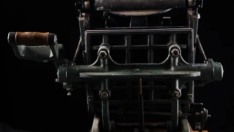 Isolated old printing press Stock Footage 89163875