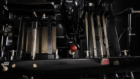 Isolated old printing press Stock Footage 89163921