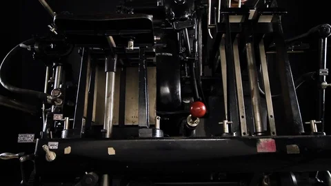 Isolated old printing press Stock Footage 90114841