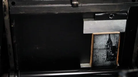 Isolated old printing press Stock Footage 90319911