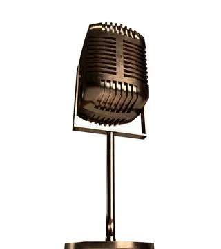 Isolated Old Style Microphone on White Background. Stock Illustration