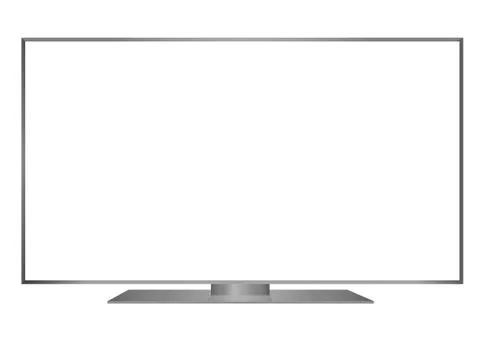 Isolated OLED grey flat smart wide TV and white screen Stock Illustration