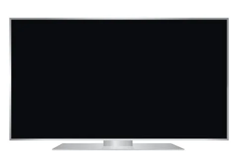 Isolated OLED silver flat smart wide TV and black screen Stock Illustration
