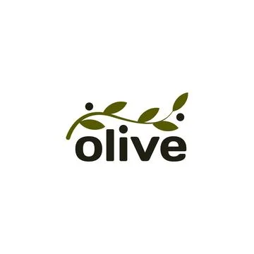 Isolated olive branch vector logo. Oil logotype. Natural healthy products icon. Stock Illustration