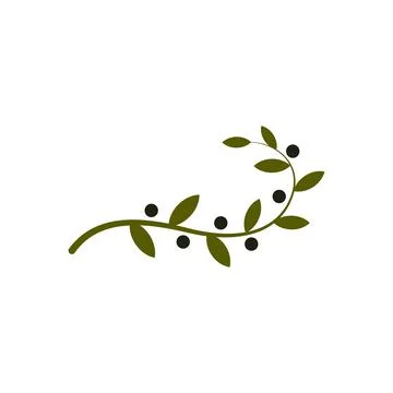 Isolated olive branch vector logo. Oil logotype. Natural healthy products icon. Stock Illustration