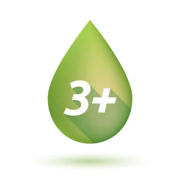 Isolated olive oil drop with    the text 3+ Stock Illustration